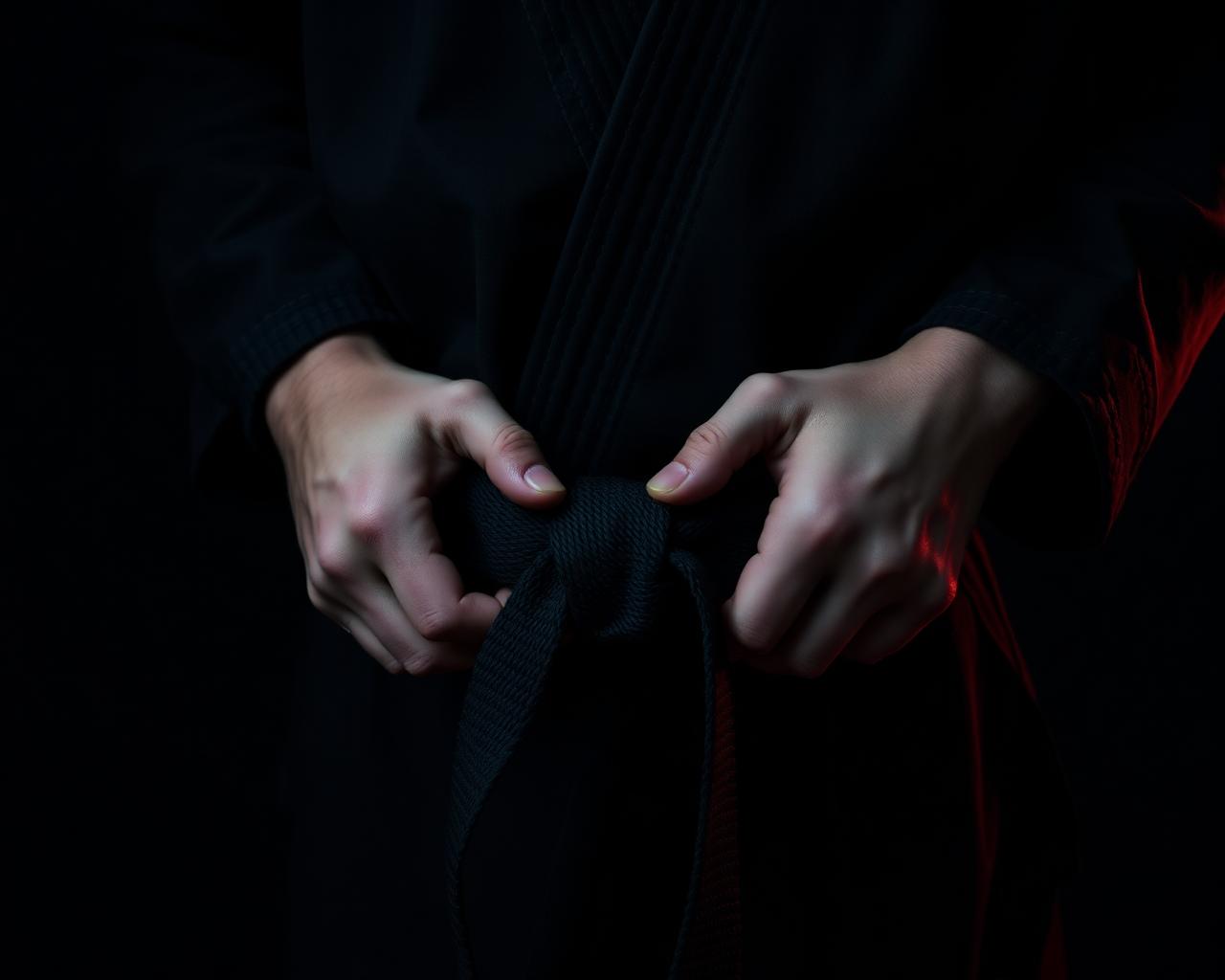 Détail de la ceinture noire